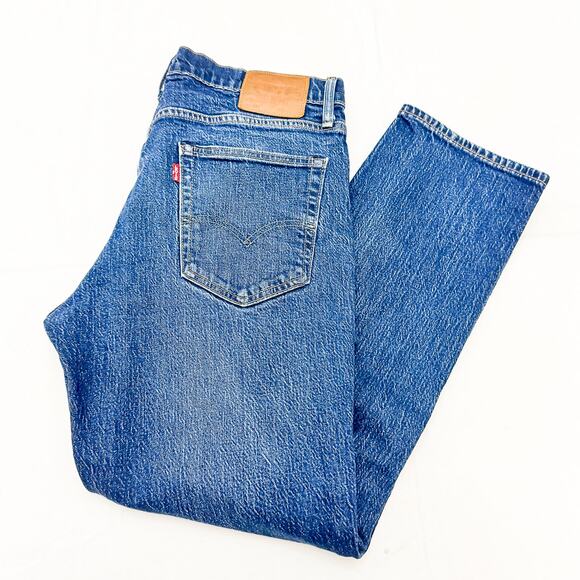 Levi's 541 Dark Wash Straight Leg Zip Fly Denim Jeans Size 34 x 30 - Picture 8 of 8